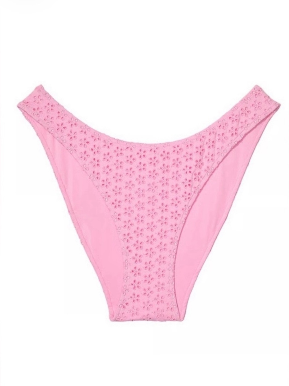 New! Frankie’s bikinis x PINK golden hour Pink Eyelet Bikini Bottom 34609